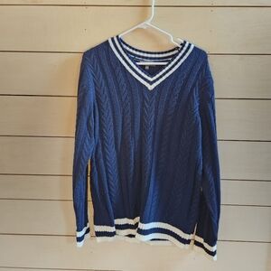 Navy blue varsity sweater